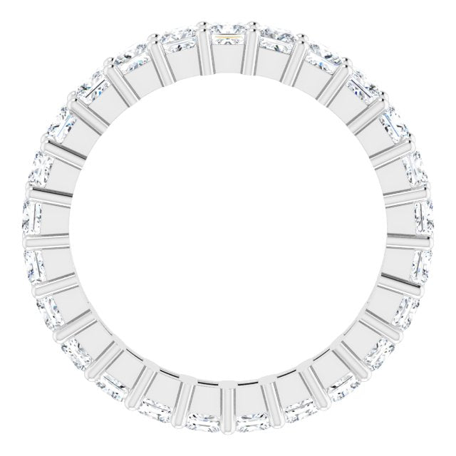 10K Gold Square Natural Diamond Shared-Prong Eternity Band – 2.75x2.75 mm Stones - White Gold - view 2