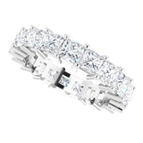 10K Gold Square Natural Diamond Shared-Prong Eternity Band – 3.75x3.75 mm Stones - White Gold - view 5