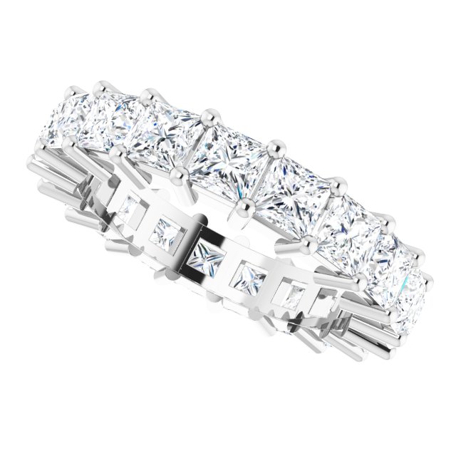 10K Gold Square Lab-Grown Diamond Shared-Prong Eternity Band – 3.75x3.75 mm Stones - White Gold - view 5