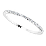 10K Gold Round Natural Diamond Shared-Prong Eternity Band – 1 mm Stones - White Gold - view 5