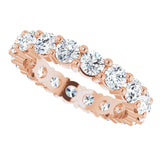 10K Gold Round Natural Diamond Shared-Prong Eternity Band – 3.75 mm Stones - Rose Gold - view 5