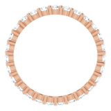 10K Gold Round Lab-Grown Diamond Shared-Prong Eternity Band – 2.25 mm Stones - Rose Gold - view 2