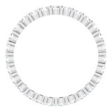 10K Gold Round Lab-Grown Diamond Shared-Prong Eternity Band – 2.25 mm Stones - White Gold - view 2