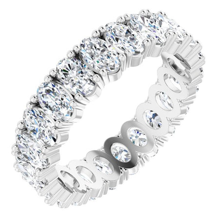 10K Gold Oval Lab-Grown Diamond Shared-Prong Eternity Band – 5x3 mm Stones - White Gold