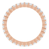 10K Gold Square Lab-Grown Diamond Shared-Prong Eternity Band – 2x2 mm Stones - Rose Gold - view 2