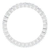 10K Gold Square Lab-Grown Diamond Shared-Prong Eternity Band – 2x2 mm Stones - White Gold - view 2