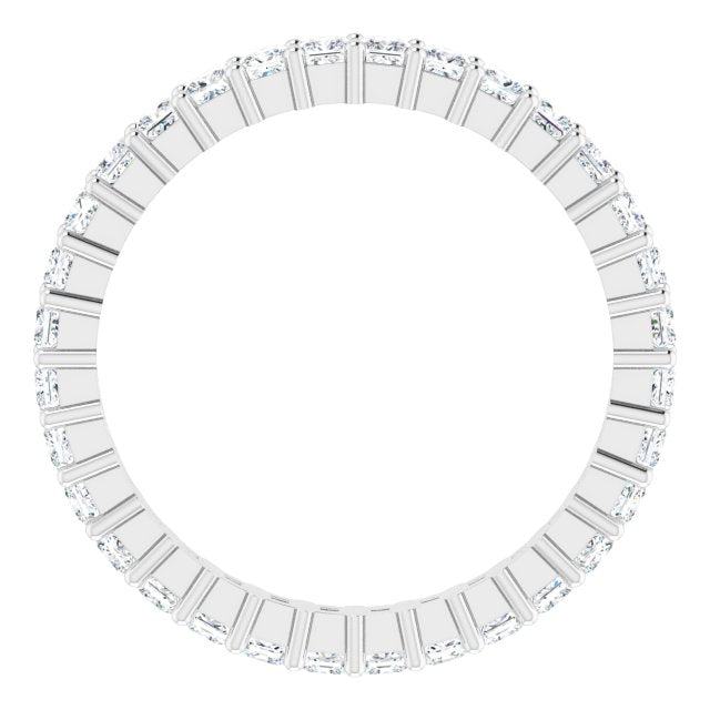 10K Gold Square Lab-Grown Diamond Shared-Prong Eternity Band – 2x2 mm Stones - White Gold - view 2