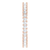 10K Gold Square Natural Diamond Shared-Prong Eternity Band – 1.75x1.75 mm Stones - Rose Gold - view 4