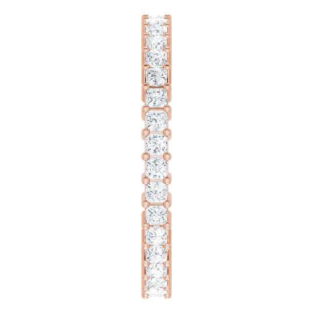 10K Gold Square Natural Diamond Shared-Prong Eternity Band – 1.75x1.75 mm Stones - Rose Gold - view 4