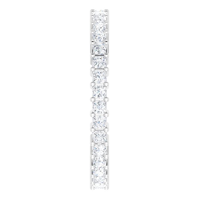 10K Gold Square Natural Diamond Shared-Prong Eternity Band – 1.75x1.75 mm Stones - White Gold - view 4