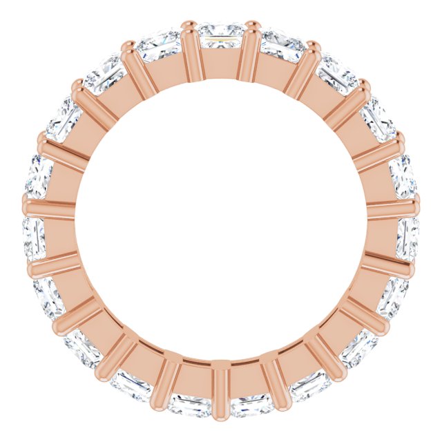 10K Gold Square Lab-Grown Diamond Shared-Prong Eternity Band – 3.5x3.5 mm Stones - Rose Gold - view 2