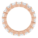 10K Gold Square Natural Diamond Shared-Prong Eternity Band – 3.5x3.5 mm Stones - Rose Gold - view 2