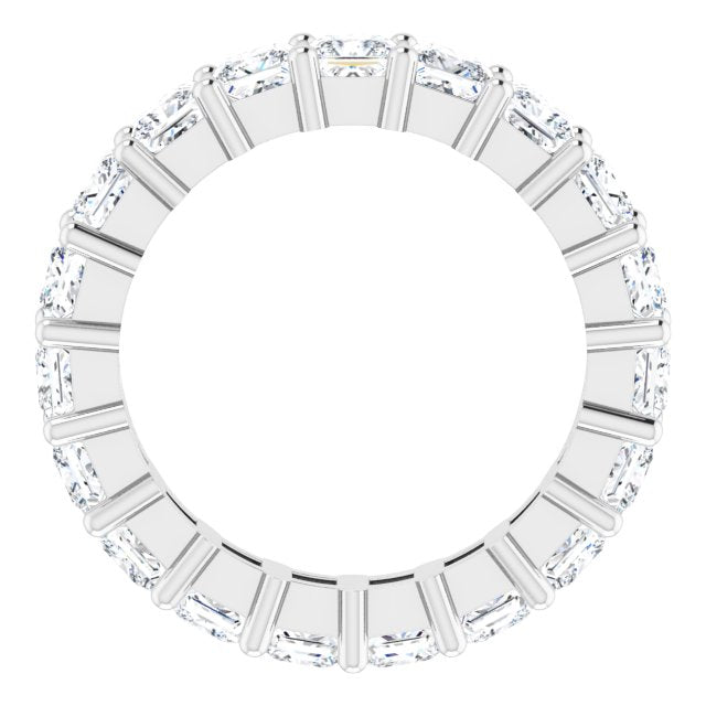 10K Gold Square Lab-Grown Diamond Shared-Prong Eternity Band – 3.5x3.5 mm Stones - White Gold - view 2