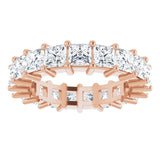 10K Gold Square Natural Diamond Shared-Prong Eternity Band – 3.75x3.75 mm Stones - Rose Gold - view 3