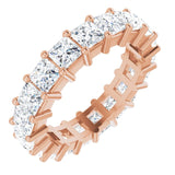 10K Gold Square Lab-Grown Diamond Shared-Prong Eternity Band – 3.75x3.75 mm Stones - Rose Gold