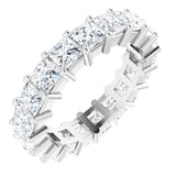 10K Gold Square Lab-Grown Diamond Shared-Prong Eternity Band – 3.75x3.75 mm Stones - White Gold
