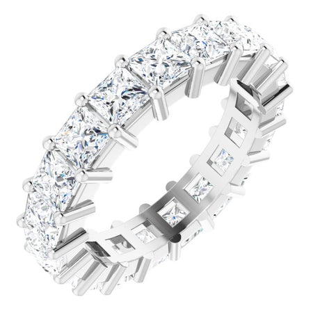 10K Gold Square Lab-Grown Diamond Shared-Prong Eternity Band – 3.75x3.75 mm Stones - White Gold