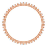 10K Gold Round Lab-Grown Diamond Shared-Prong Eternity Band – 1.3 mm Stones - Rose Gold - view 2