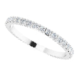 10K Gold Round Lab-Grown Diamond Shared-Prong Eternity Band – 1.7 mm Stones - White Gold - view 5