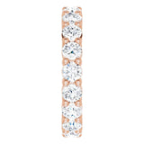 10K Gold Round Natural Diamond Shared-Prong Eternity Band – 3.75 mm Stones - Rose Gold - view 4