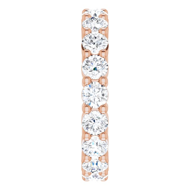 10K Gold Round Lab-Grown Diamond Shared-Prong Eternity Band – 3.75 mm Stones - Rose Gold - view 4