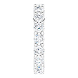 10K Gold Round Lab-Grown Diamond Shared-Prong Eternity Band – 3.75 mm Stones - White Gold - view 4