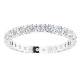 10K Gold Round Lab-Grown Diamond Shared-Prong Eternity Band – 2.25 mm Stones - White Gold - view 3