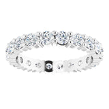 10K Gold Round Natural Diamond Shared-Prong Eternity Band – 2.5 mm Stones - White Gold - view 3