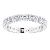 10K Gold Round Natural Diamond Shared-Prong Eternity Band – 2.5 mm Stones - White Gold - view 3