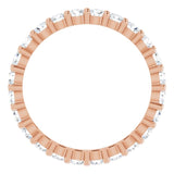 10K Gold Round Natural Diamond Shared-Prong Eternity Band – 2.5 mm Stones - Rose Gold - view 2