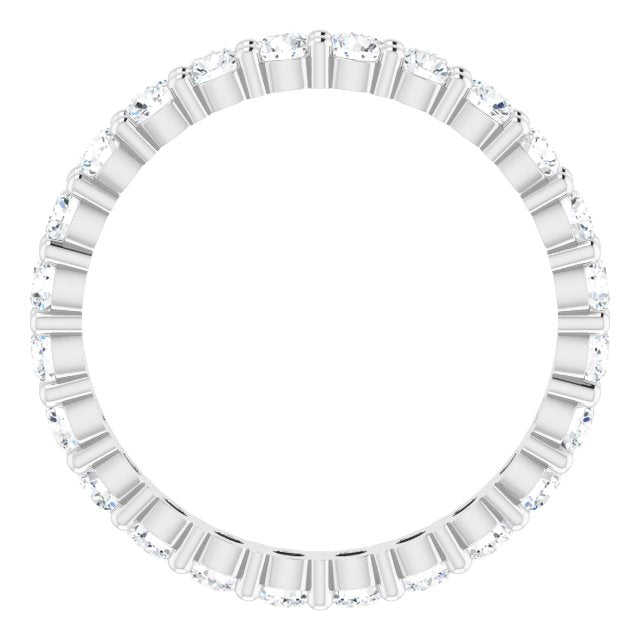 10K Gold Round Lab-Grown Diamond Shared-Prong Eternity Band – 2.5 mm Stones - White Gold - view 2