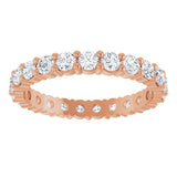 10K Gold Round Lab-Grown Diamond Shared-Prong Eternity Band – 2.5 mm Stones - Rose Gold - view 3