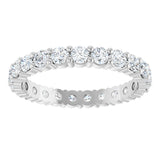 10K Gold Round Natural Diamond Shared-Prong Eternity Band – 2.5 mm Stones - White Gold - view 3