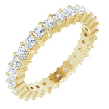 14K Gold Square Lab-Grown Diamond Shared-Prong Eternity Band – 2x2 mm Stones - Yellow Gold