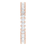 10K Gold Square Natural Diamond Shared-Prong Eternity Band – 2x2 mm Stones - Rose Gold - view 4