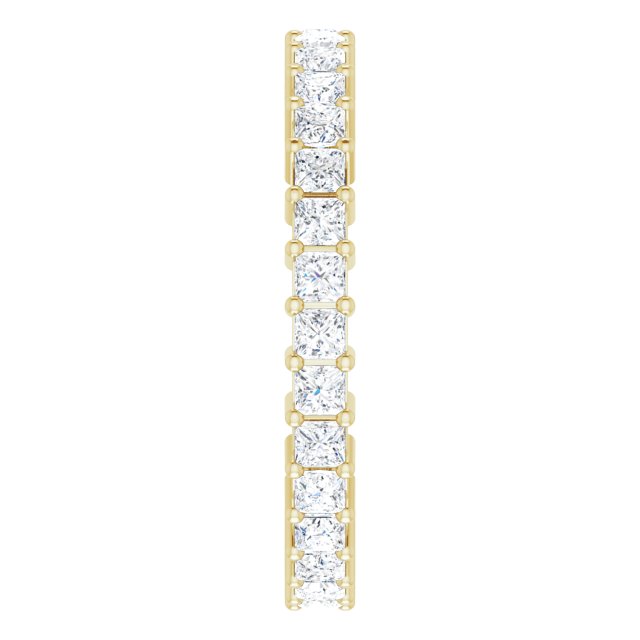 14K Gold Square Lab-Grown Diamond Shared-Prong Eternity Band – 2x2 mm Stones - Yellow Gold - view 4