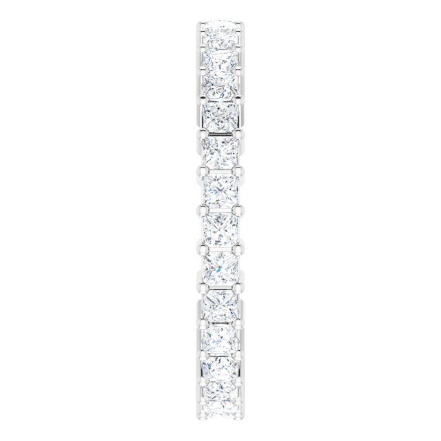 10K Gold Square Lab-Grown Diamond Shared-Prong Eternity Band – 2x2 mm Stones - White Gold - view 4