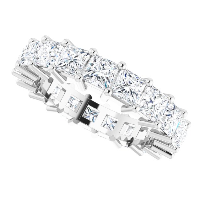 10K Gold Square Lab-Grown Diamond Shared-Prong Eternity Band – 3.75x3.75 mm Stones - White Gold - view 5