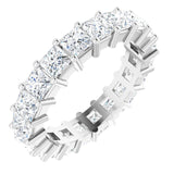 10K Gold Square Natural Diamond Shared-Prong Eternity Band – 3.5x3.5 mm Stones - White Gold
