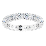 10K Gold Round Lab-Grown Diamond Shared-Prong Eternity Band – 3.4 mm Stones - White Gold - view 3