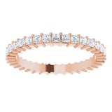 10K Gold Square Natural Diamond Shared-Prong Eternity Band – 1.75x1.75 mm Stones - Rose Gold - view 3