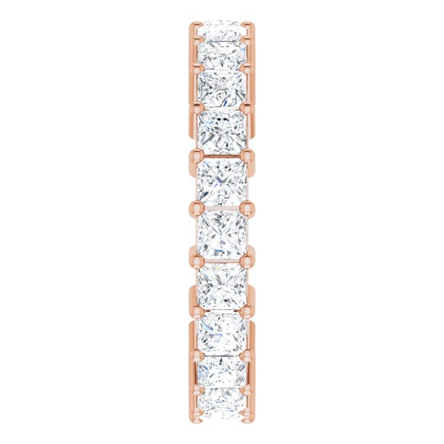 10K Gold Square Lab-Grown Diamond Shared-Prong Eternity Band – 3x3 mm Stones - Rose Gold - view 4