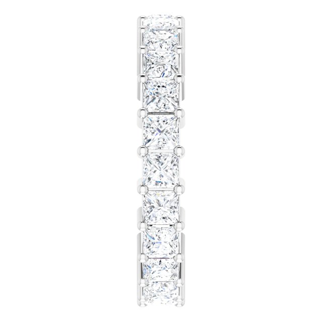 10K Gold Square Lab-Grown Diamond Shared-Prong Eternity Band – 3x3 mm Stones - White Gold - view 4