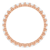 10K Gold Round Natural Diamond Shared-Prong Eternity Band – 2.25 mm Stones - Rose Gold - view 2