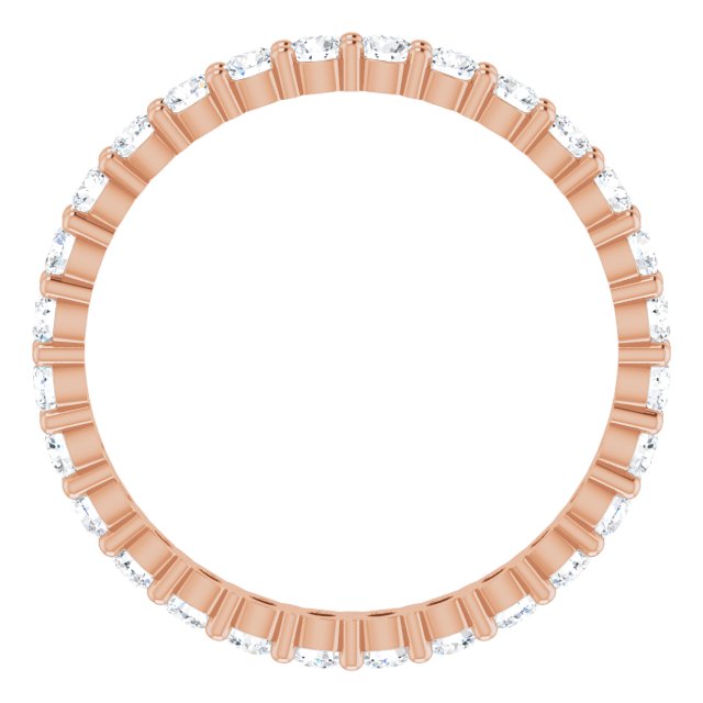 10K Gold Round Natural Diamond Shared-Prong Eternity Band – 2.25 mm Stones - Rose Gold - view 2