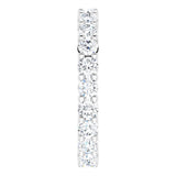10K Gold Round Lab-Grown Diamond Shared-Prong Eternity Band – 3 mm Stones - White Gold - view 4