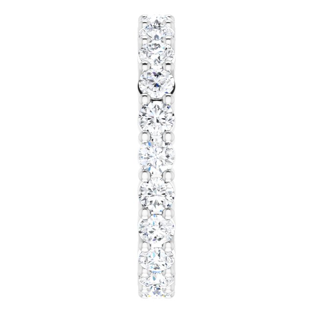 10K Gold Round Lab-Grown Diamond Shared-Prong Eternity Band – 3 mm Stones - White Gold - view 4