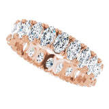 10K Gold Oval Lab-Grown Diamond Shared-Prong Eternity Band – 5x3 mm Stones - Rose Gold - view 5