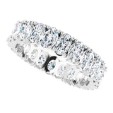 10K Gold Oval Lab-Grown Diamond Shared-Prong Eternity Band – 5x3 mm Stones - White Gold - view 5