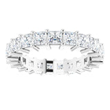 10K Gold Square Natural Diamond Shared-Prong Eternity Band – 3.25x3.25 mm Stones - White Gold - view 3